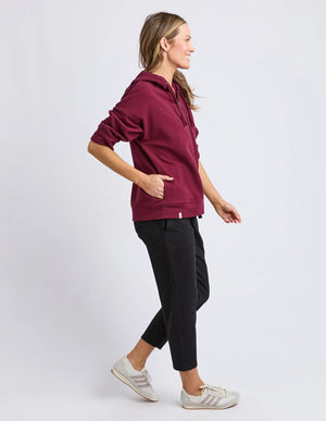 Beachy Zip Hoodie - Plum