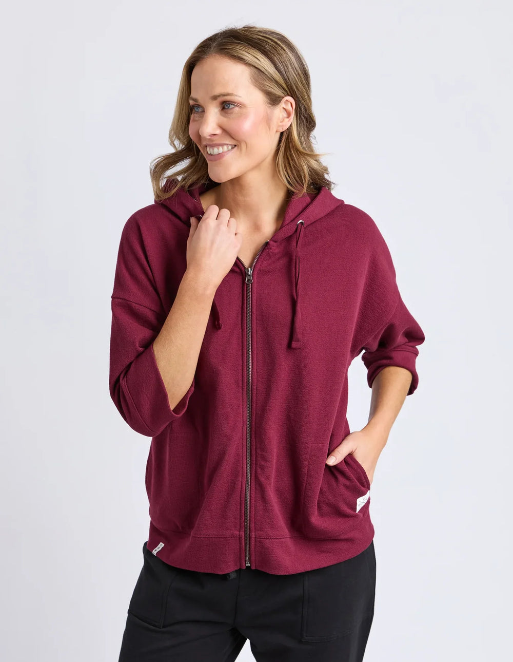 Beachy Zip Hoodie - Plum