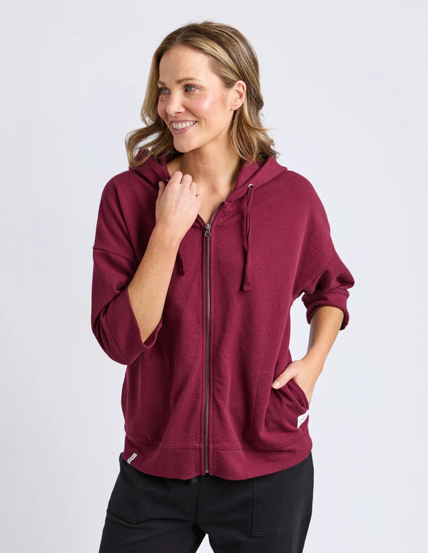 Beachy Zip Hoodie - Plum