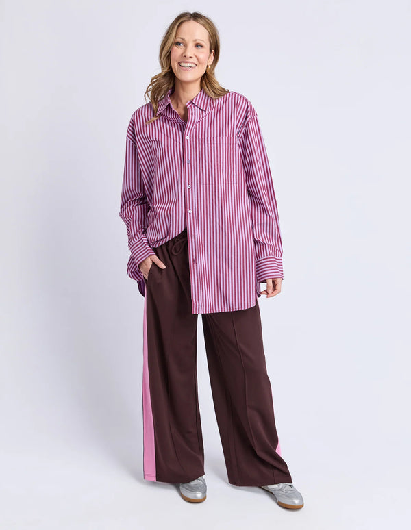 Lila Stripe Shirt - Maroon Lilac Stripe