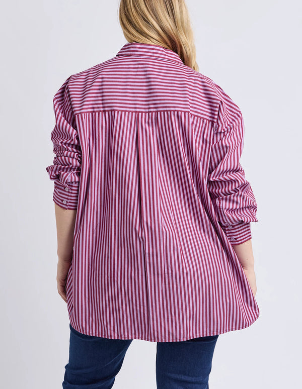 Lila Stripe Shirt - Maroon Lilac Stripe
