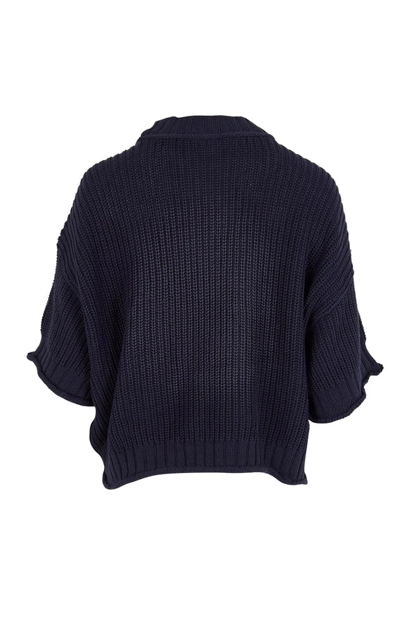 Luela Short Sleeve Knit - Navy