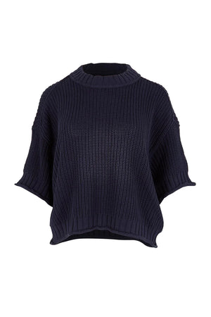 Luela Short Sleeve Knit - Navy