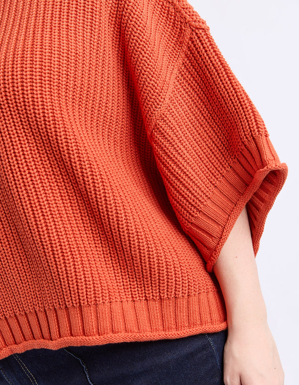 Luela Short Sleeve Knit - Orange