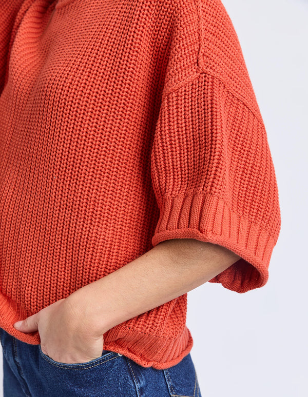 Luela Short Sleeve Knit - Orange