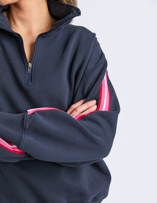 Navy Lover Zip Sweat