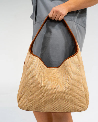 Arcadia Tote - Tan Pebble / Natural Weave