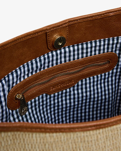 Arcadia Tote - Tan Pebble / Natural Weave