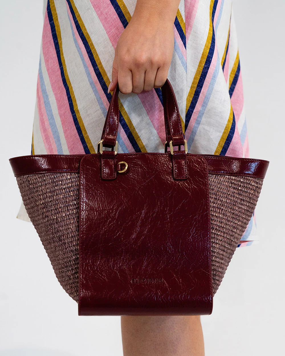 Carnegie Tote - Burgundy/Coco weave