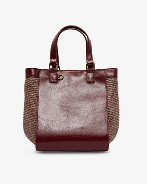 Carnegie Tote - Burgundy/Coco weave