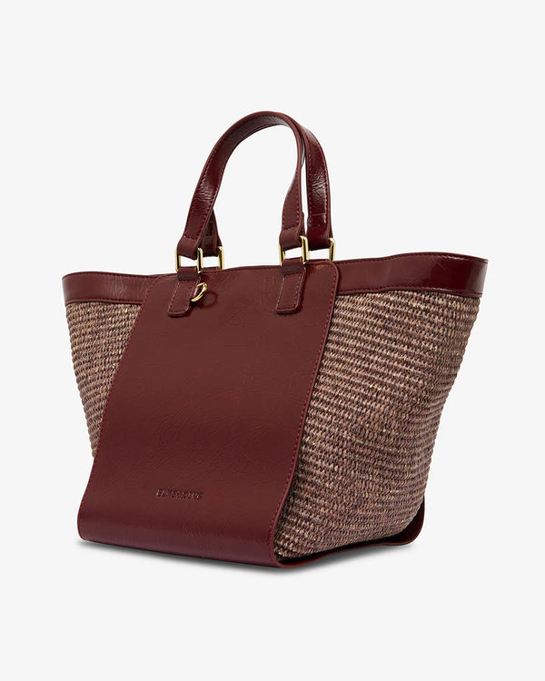 Carnegie Tote - Burgundy/Coco weave