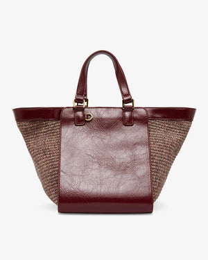 Carnegie Tote - Burgundy/Coco weave