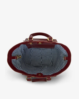 Carnegie Tote - Burgundy/Coco weave