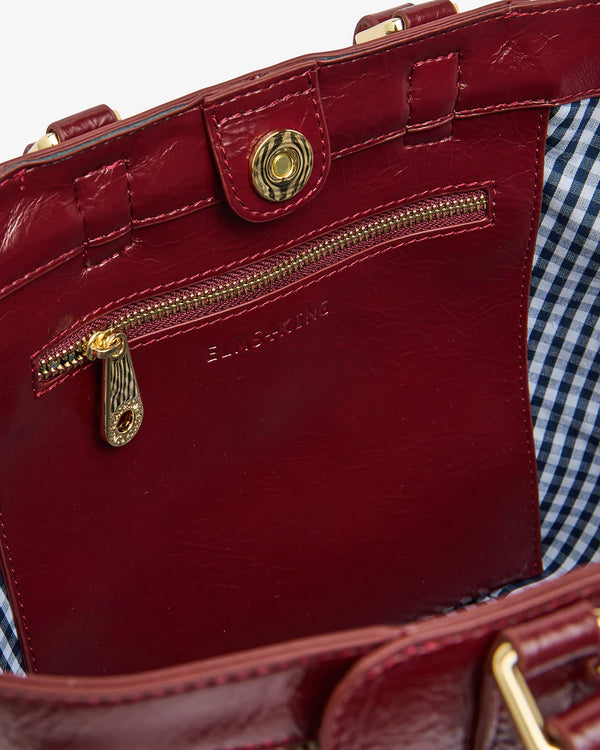 Carnegie Tote - Burgundy/Coco weave