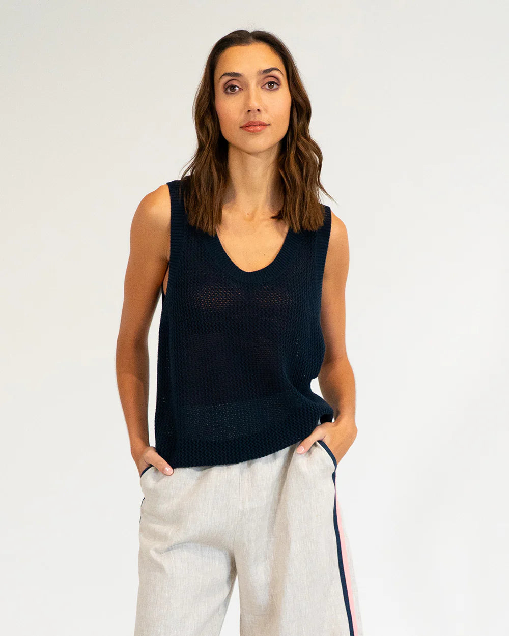 EK Palm Cove Tank Knit - Navy
