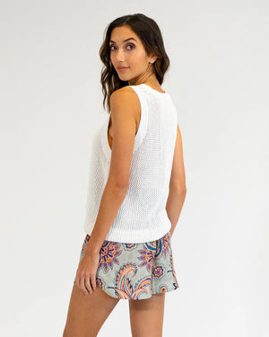 EK Palm Cove Tank Knit - White