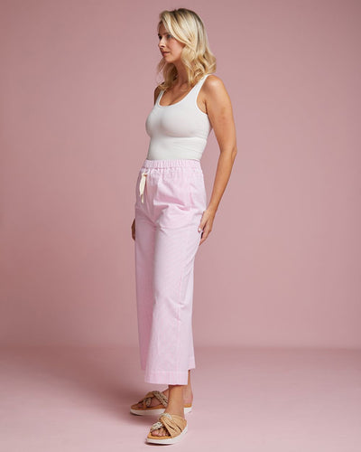 Portofino Trouser - Bubblegum Seersucker