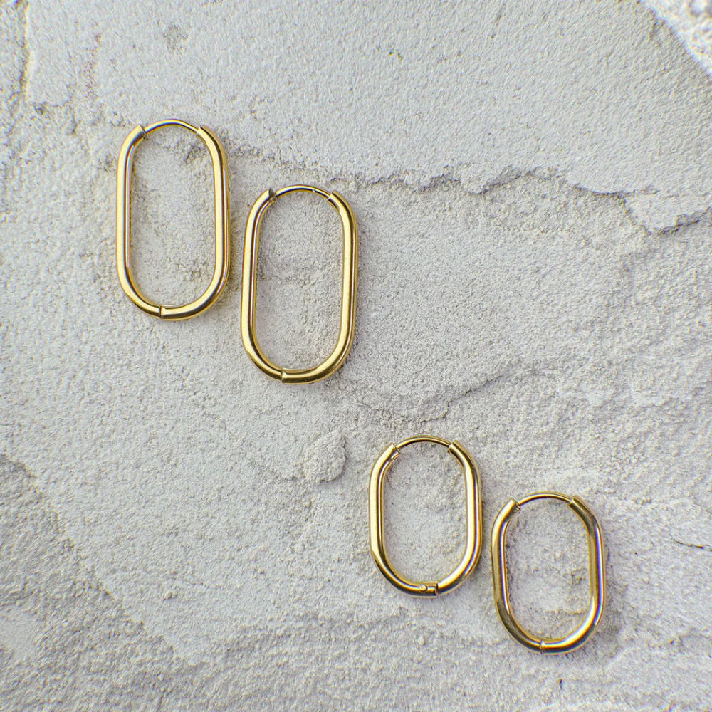 Thorne Oval Hoop Earrings