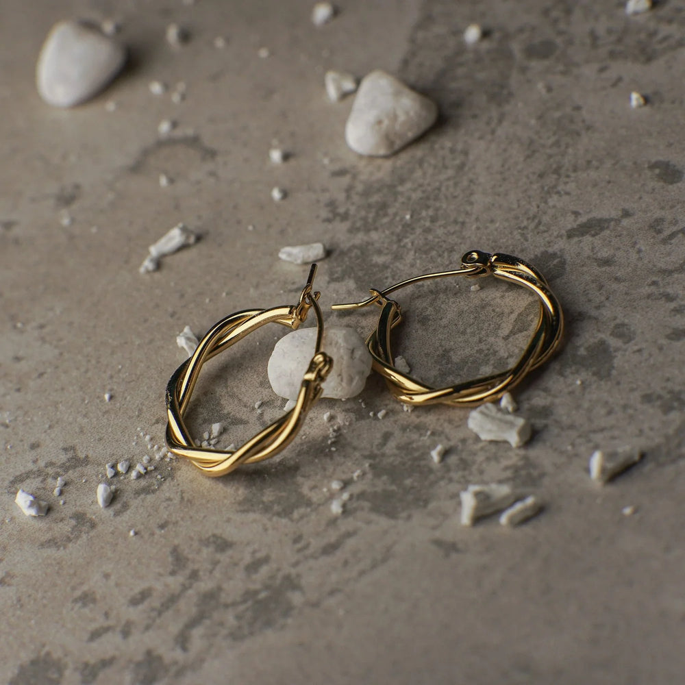 Vanessa Braided Gold Hoops