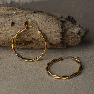 Vanessa Braided Gold Hoops