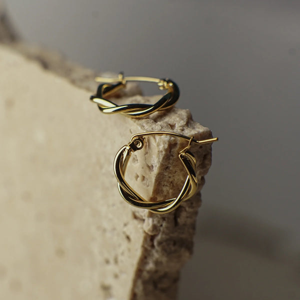 Vanessa Braided Gold Hoops