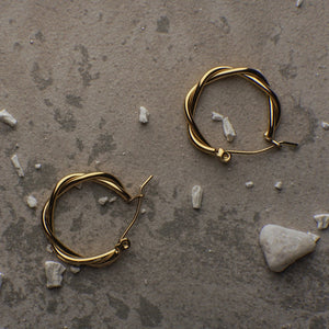 Vanessa Braided Gold Hoops