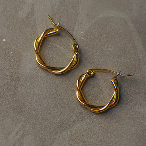 Vanessa Braided Gold Hoops