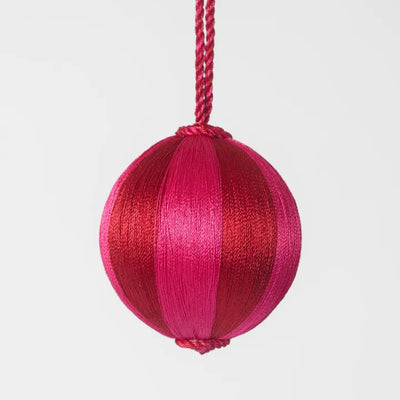 Silk Stripe Bauble Small - Red & Pink