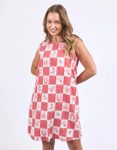Biarittz Dress - Crimson Print