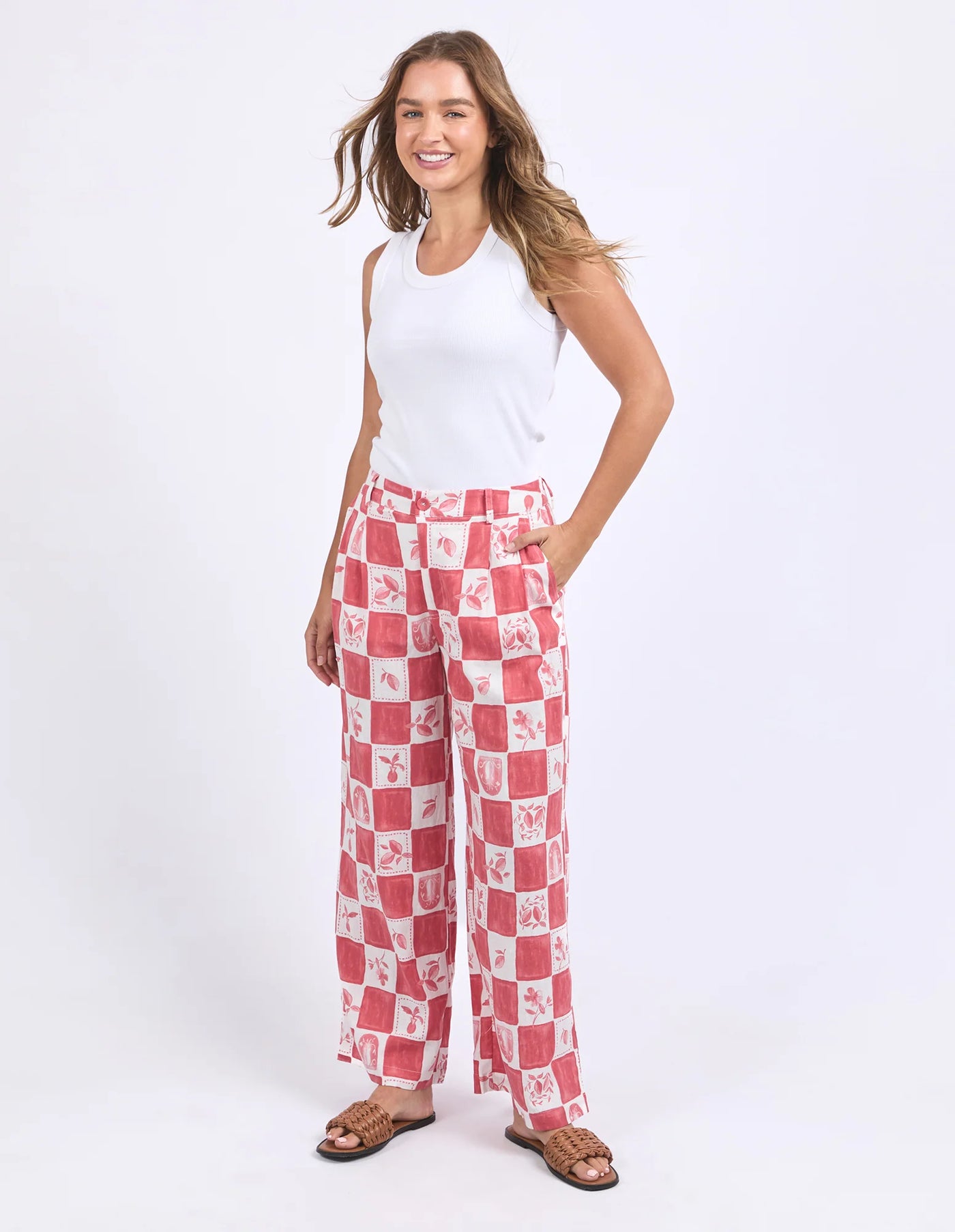 Biarittz Pant - Crimson Print