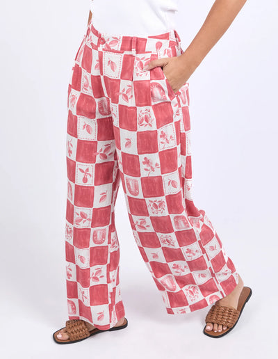Biarittz Pant - Crimson Print