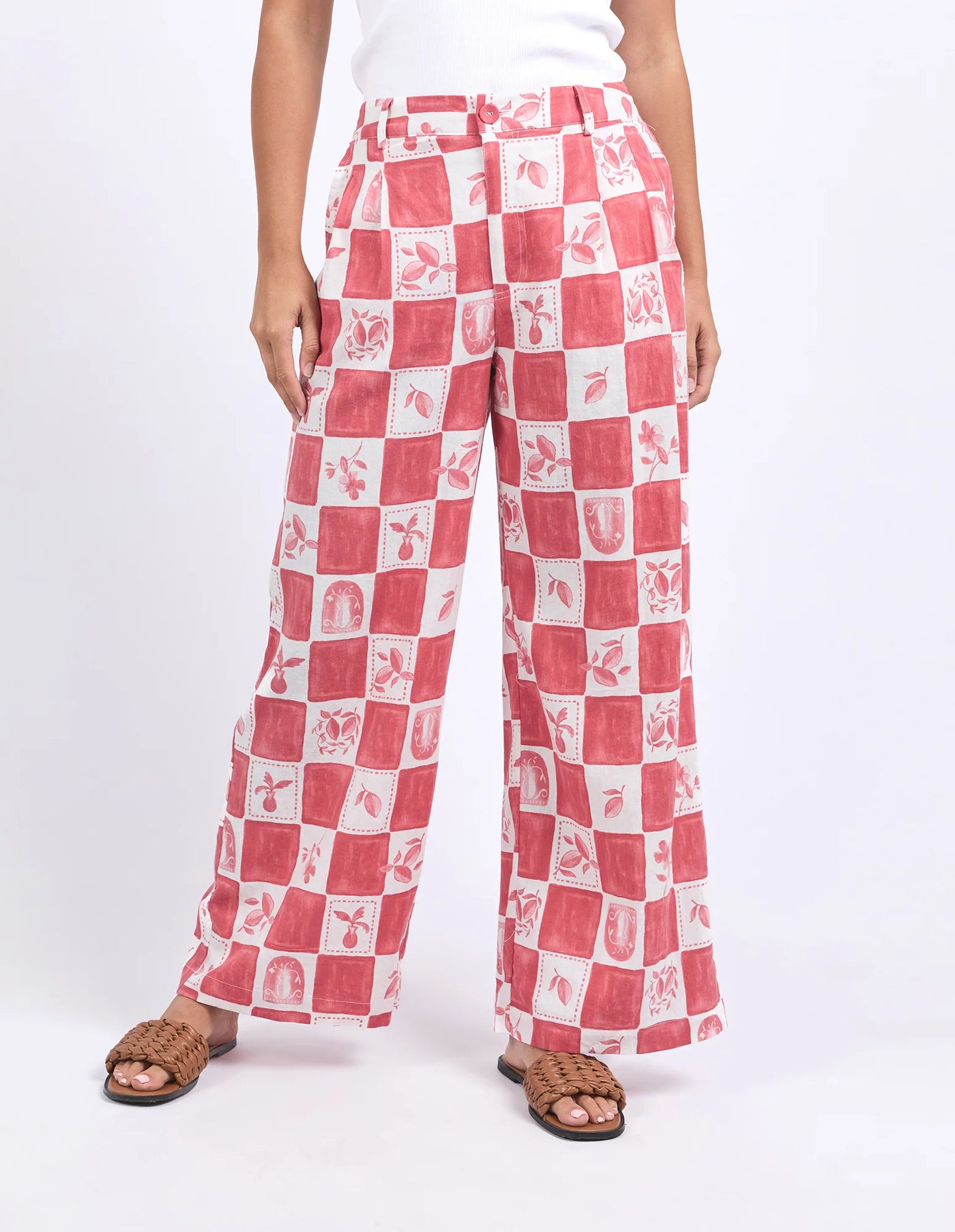 Biarittz Pant - Crimson Print