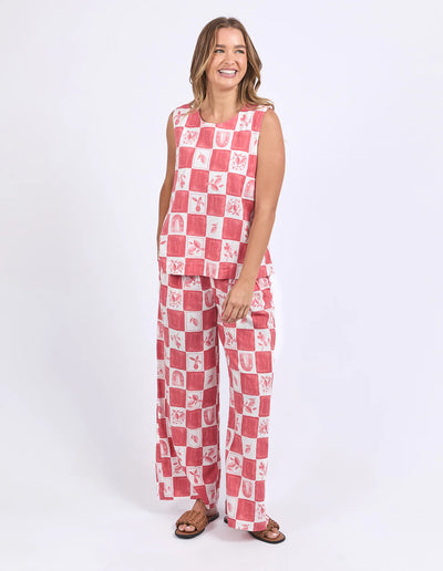 Biarittz Top - Crimson Print