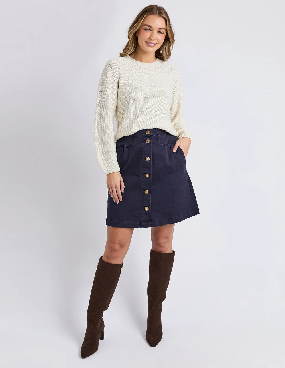 Blair Longsleeve Knit - Vintage White
