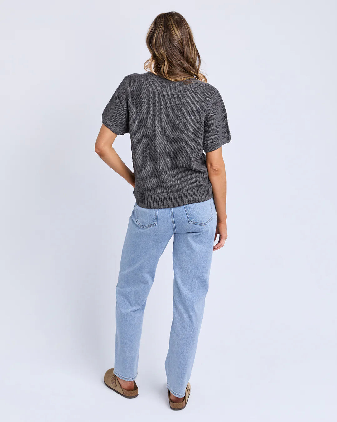 Blair Short Sleeve Knit - Charcoal
