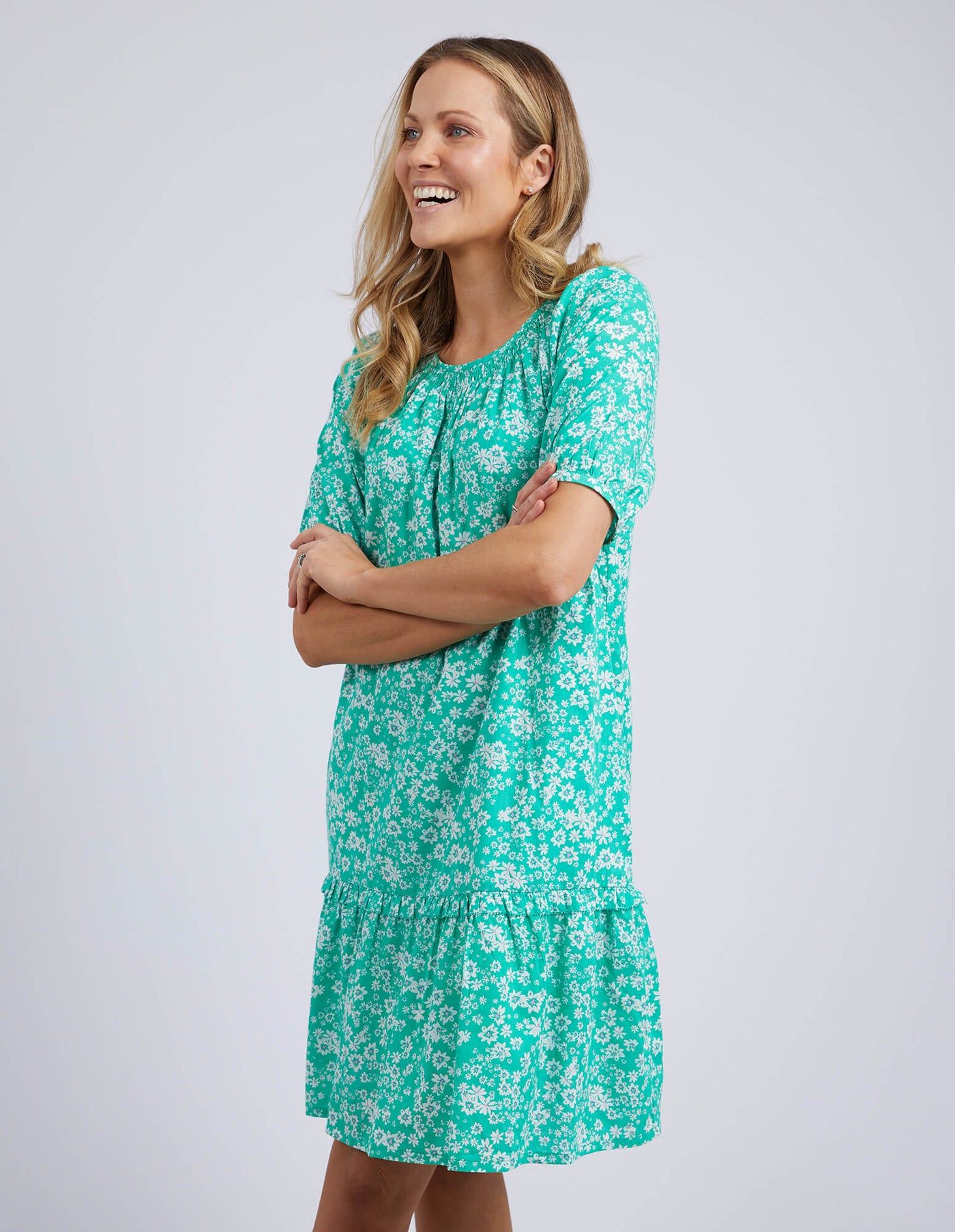 Bloom Dress - Emerald Print