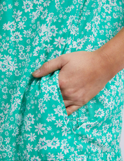 Bloom Dress - Emerald Print