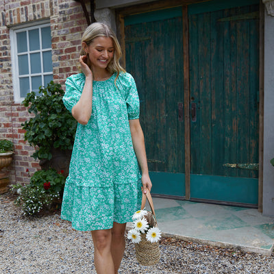 Bloom Dress - Emerald Print