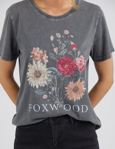 Bouquet Tee - Washed Black