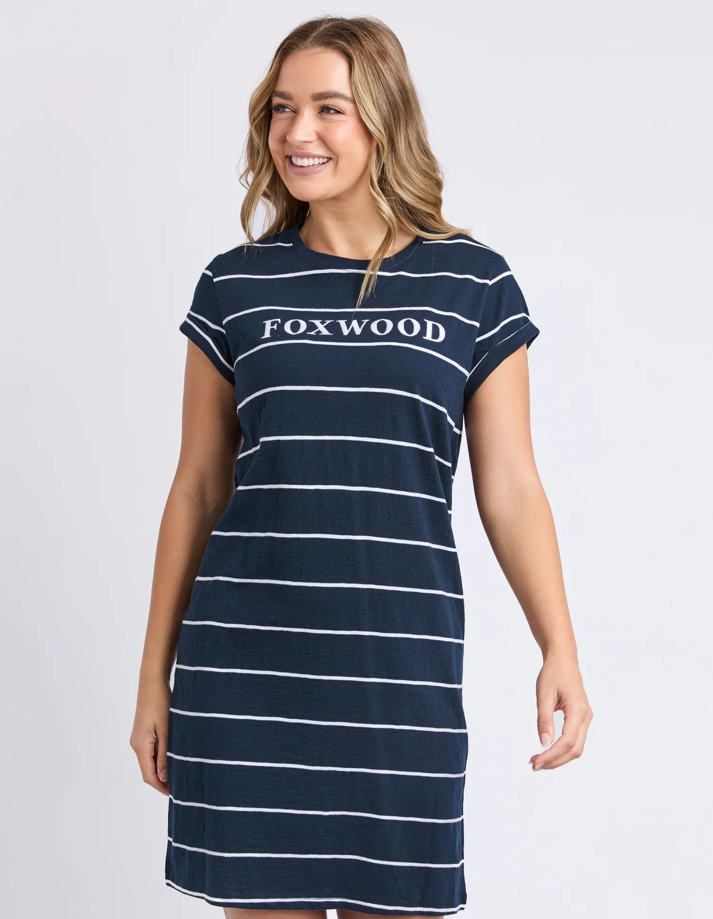 Caleb Striped Dress -Dark Sapphire