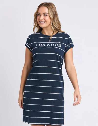 Caleb Striped Dress -Dark Sapphire
