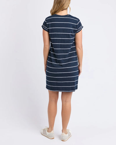 Caleb Striped Dress -Dark Sapphire