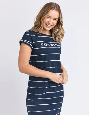 Caleb Striped Dress -Dark Sapphire