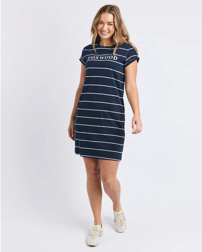 Caleb Striped Dress -Dark Sapphire