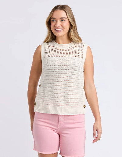 Chilli Knit Top - Vintage White