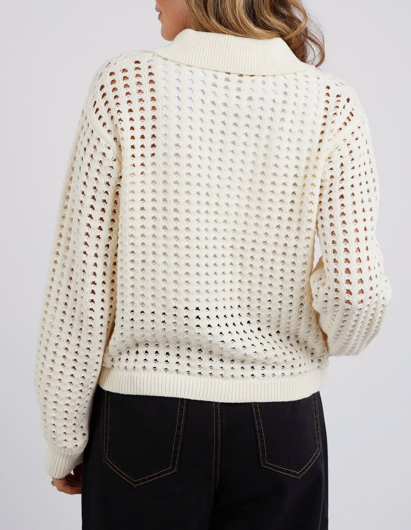 Clover Knit Cardigan - Vintage White