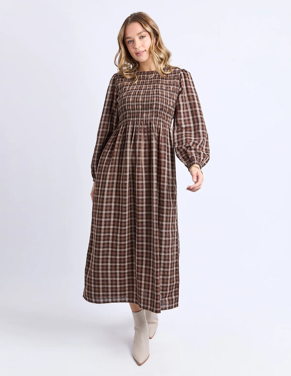 Coco Check Dress - Coffee Check