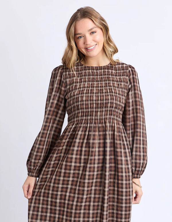 Coco Check Dress - Coffee Check