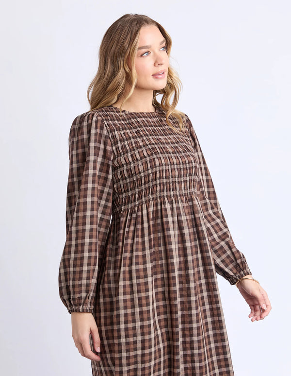 Coco Check Dress - Coffee Check