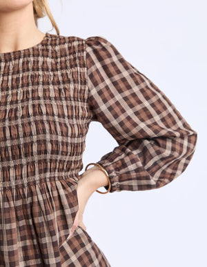 Coco Check Dress - Coffee Check